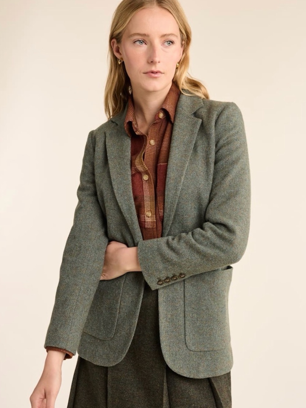 Pendleton WOMEN'S DAVIS HERRINGBONE WOOL BLAZER